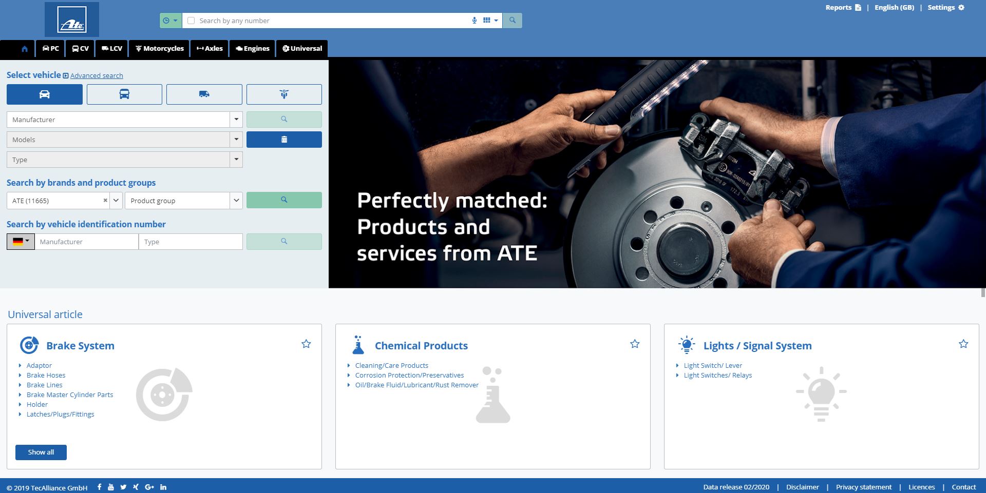 ATE Online catalogues